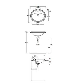 Раковина SIMAS Arcade AR859bi*3 белая 61 см